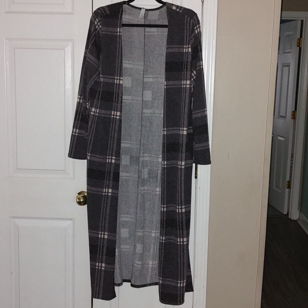 Honeyme  Long Open Front Sweater Jacket Cardigan  Sz L NWOT